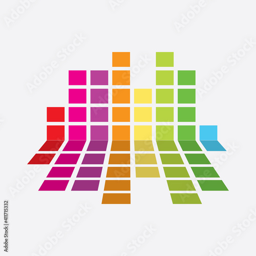 Colorful Equaliser Music Display Player Design Vector Illustration.