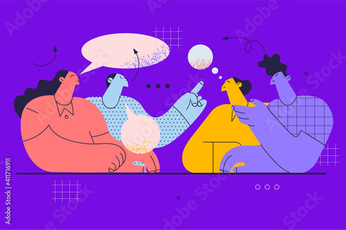 Negotiations, brainstorm, office work concept