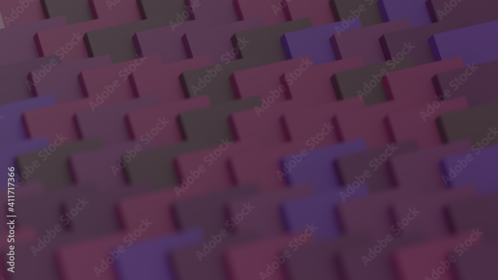 Fototapeta premium 3d Abstract Business Pattern Minimal Background Wallpaper of Squares in Brown and Purple–Violet Colors