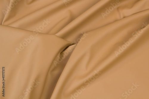 Leather colored top view, folds 