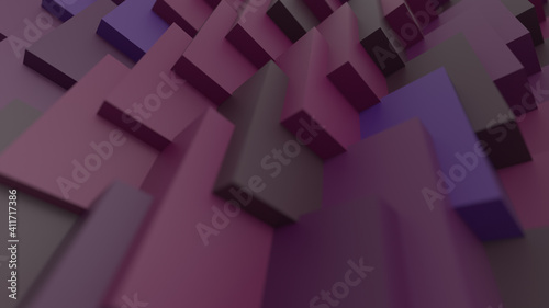 3d Abstract Business Pattern Minimal Background Wallpaper of Squares in Brown and Purple–Violet Colors