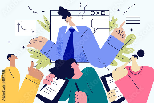 Online meeting, video call in office concept