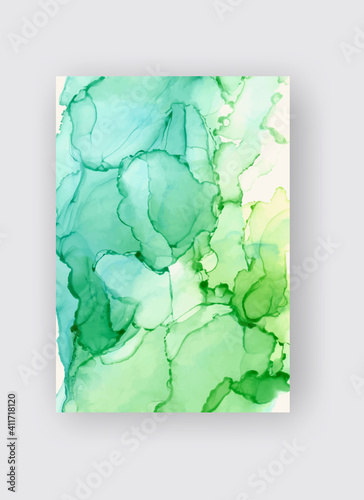 Alcohol ink vector texture banner. Fluid ink abstract background.