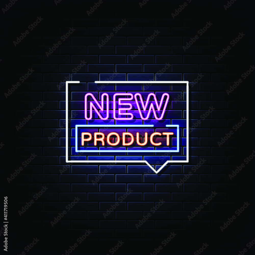 New Product Neon Signs Style Text Vector New Product Neon Signs Style Text Vector