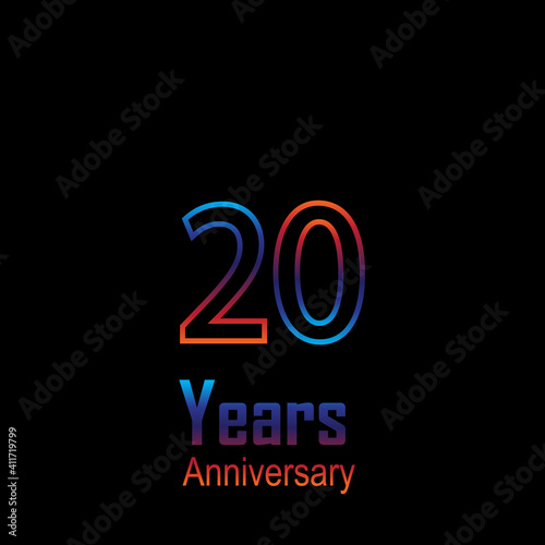 20 Year Anniversary Logo Vector Template Design Illustration