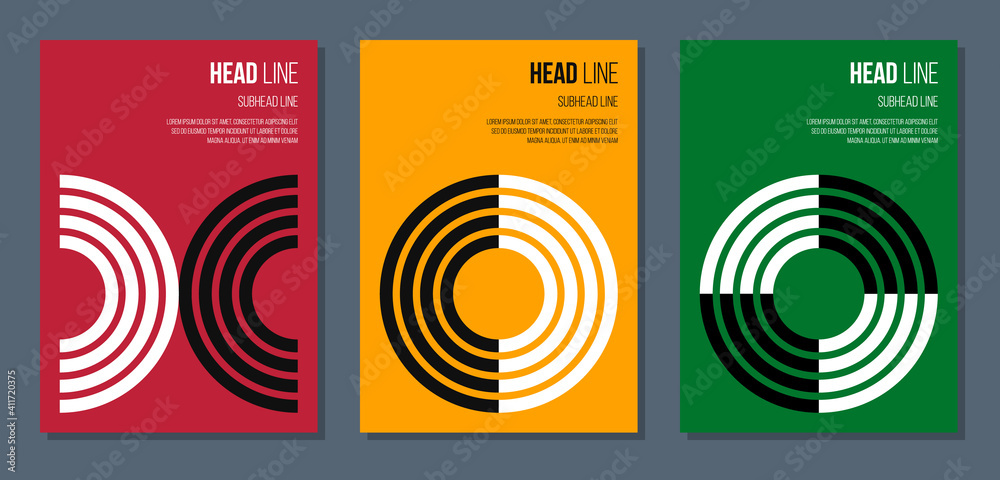 colorful brochure cover with black and white circle sectors. vector illustration colorful brochure cover with black and white circle sectors. vector illustration