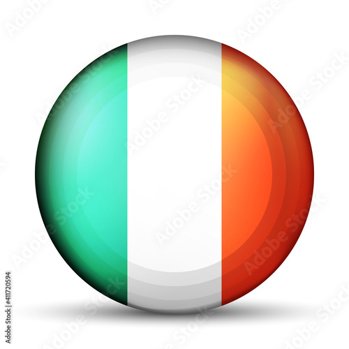 Glass light ball with flag of Ireland. Round sphere, template icon. Irish national symbol. Glossy realistic ball, 3D abstract vector illustration highlighted on a white background. Big bubble. Free Download Glass light ball with flag of Ireland. Round sphere, template icon. Irish national symbol. Glossy realistic ball, 3D abstract vector illustration highlighted on a white background. Big bubble. - GFXLoad