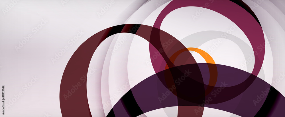 Obraz premium Ring geometric shapes, o letter repetition wallpaper. Abstract background for business or technology presentations, internet posters or web brochure covers