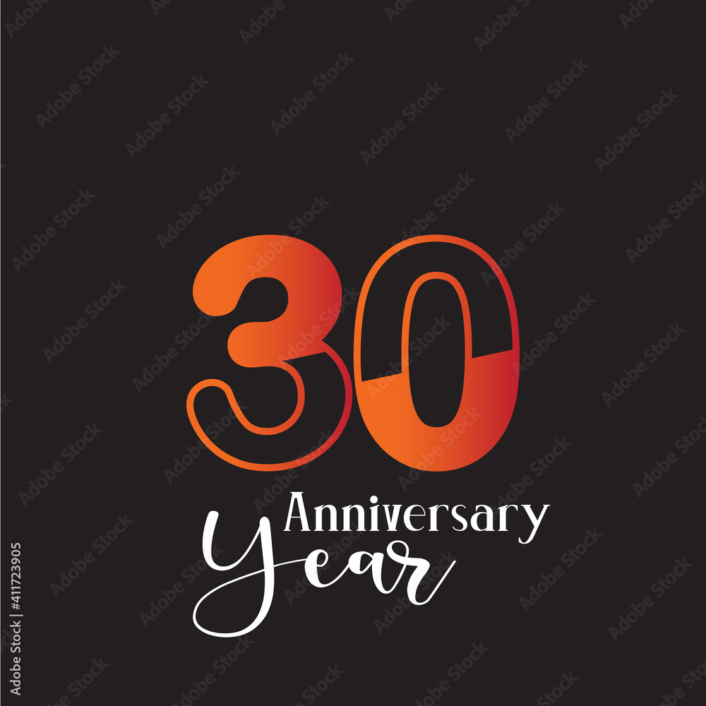 30 Year Anniversary Logo Vector Template Design Illustration 30 Year Anniversary Logo Vector Template Design Illustration
