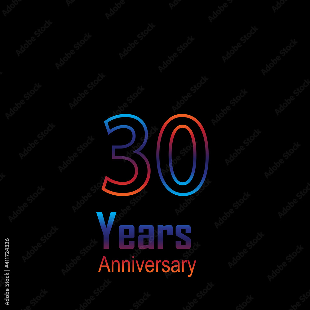 30 Year Anniversary Logo Vector Template Design Illustration 30 Year Anniversary Logo Vector Template Design Illustration