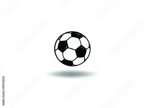 football games Icon Vector illustration. ball symbol. Sport sign  emblem isolated on white background with shadow  Flat style for graphic and web design  logo. EPS10 black pictogram.