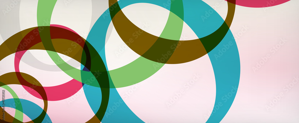 Fototapeta premium Ring geometric shapes, o letter repetition wallpaper. Abstract background for business or technology presentations, internet posters or web brochure covers
