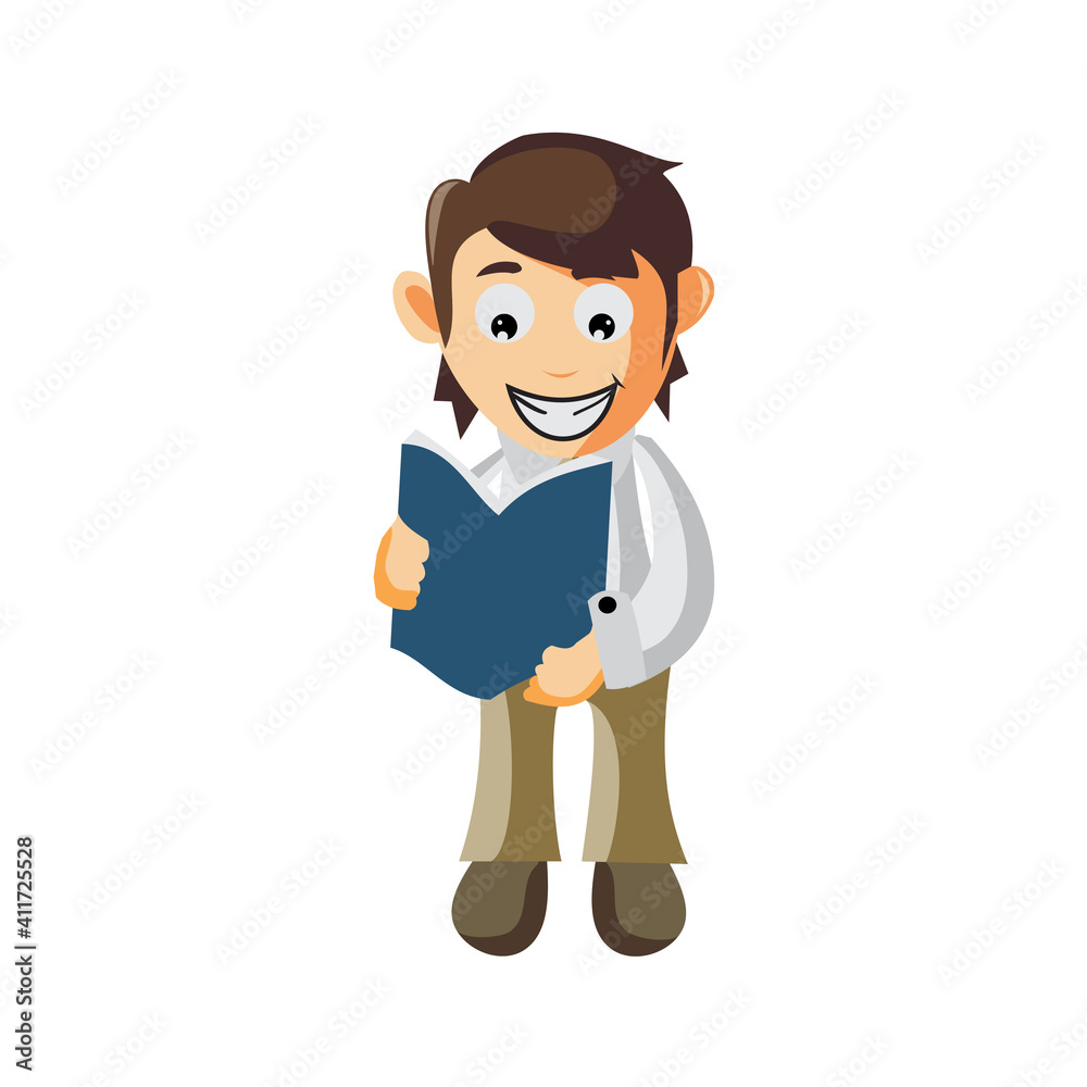 Business man Holding Book cartoon character Illustration design creation Isolated Business man Holding Book cartoon character Illustration design creation Isolated