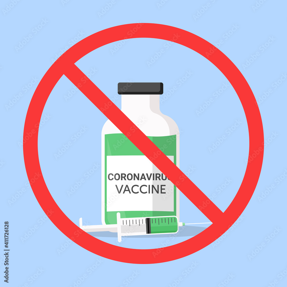 rejection of the coronavirus vaccine flat icon rejection of the coronavirus vaccine flat icon