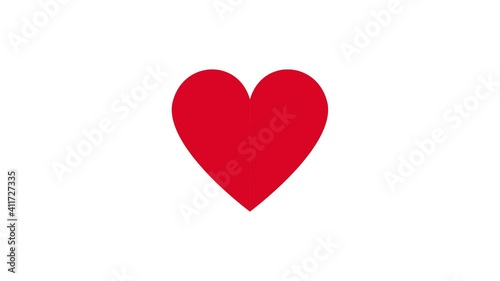 red heart isolated on white background. love and care symbol concept