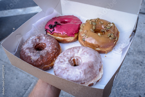 donuts in a donut box  photo