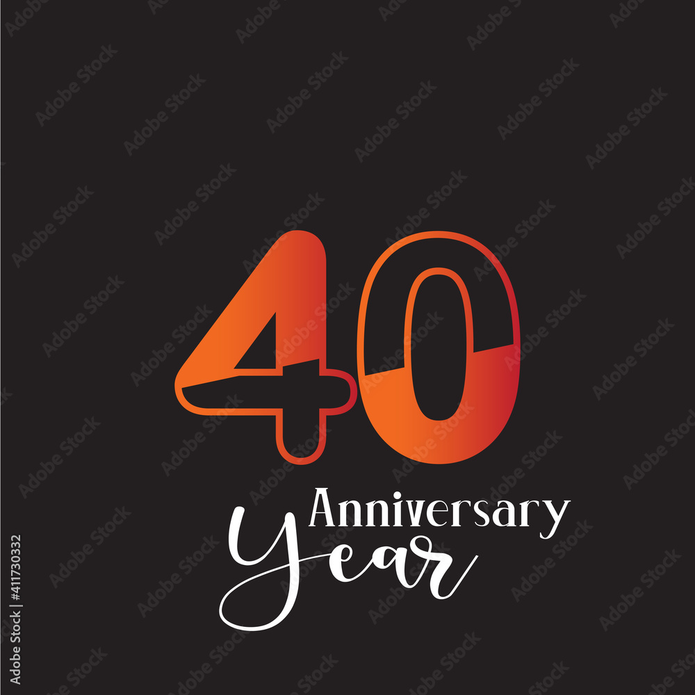 40 Year Anniversary Logo Vector Template Design Illustration 40 Year Anniversary Logo Vector Template Design Illustration