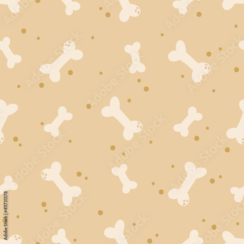 Dog kids seamless pattern, bones for puppy digital paper, pet toy seamless background ideal for nursery textile, scrapbook, wrapping