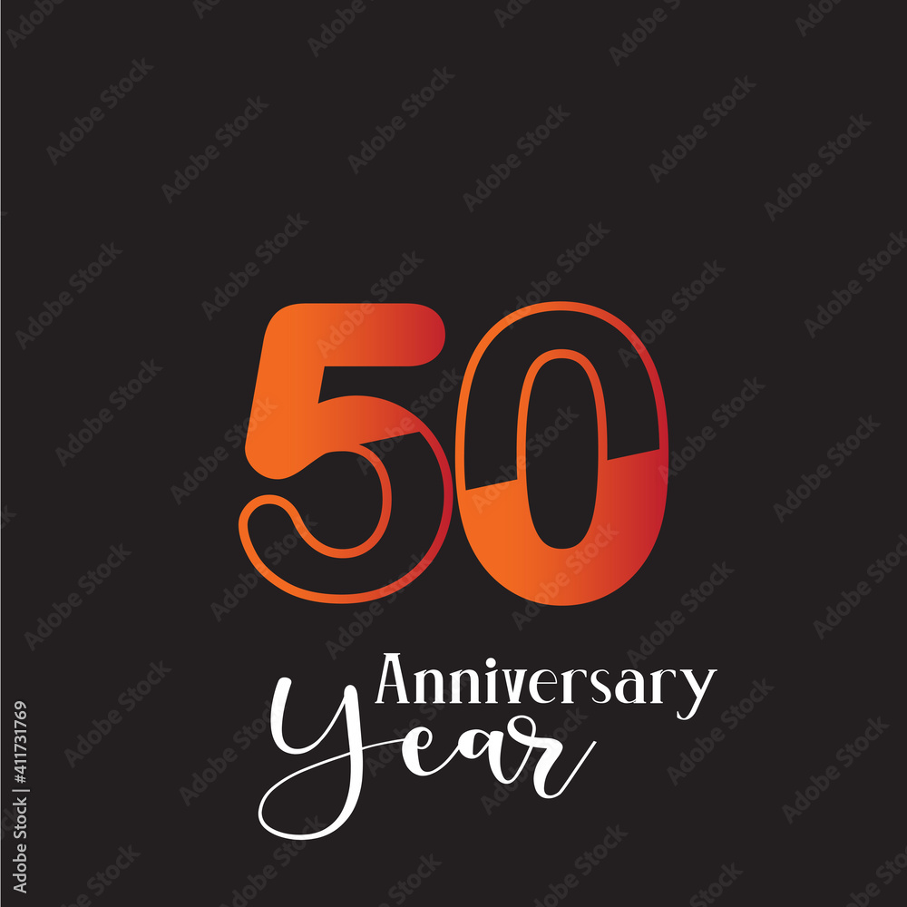 50 Year Anniversary Logo Vector Template Design Illustration