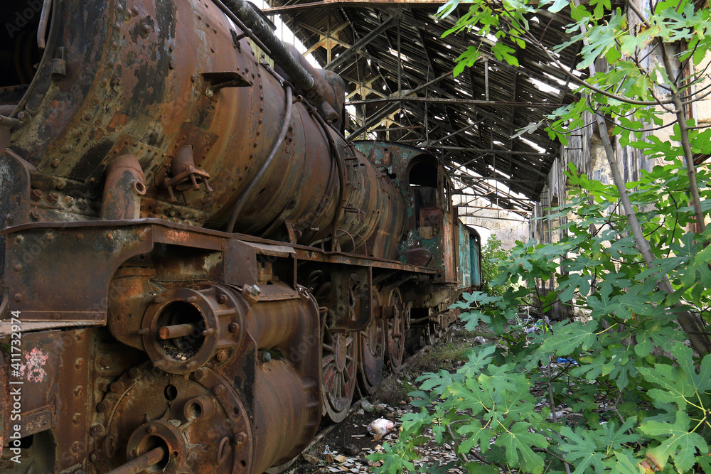 Vintage Rusty Steam Train