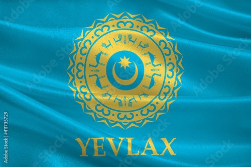 Flag of Yevlakh in Azerbaijan photo