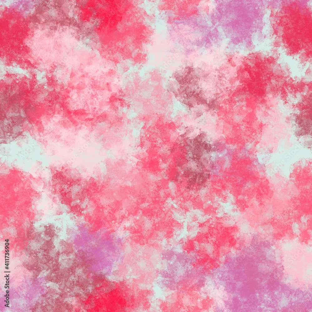 Seamless pattern of abstract elements of pink shades on a light background for textiles.