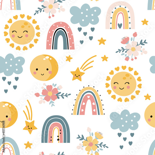 Cartton style rainbows background