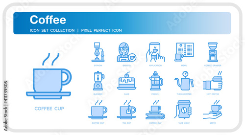 Coffee shop icon set