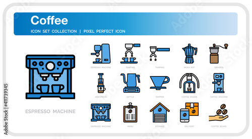 Coffee shop icon set