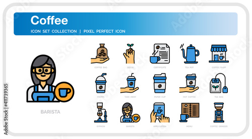 Coffee shop icon set
