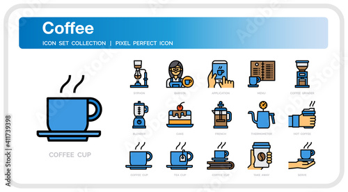 Coffee shop icon set