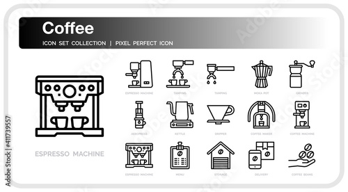 Coffee shop icon set