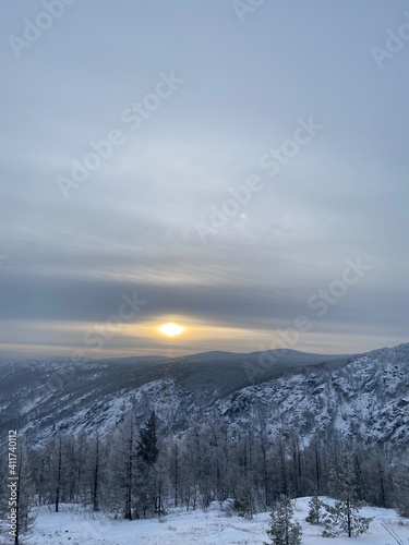snow covered mountains