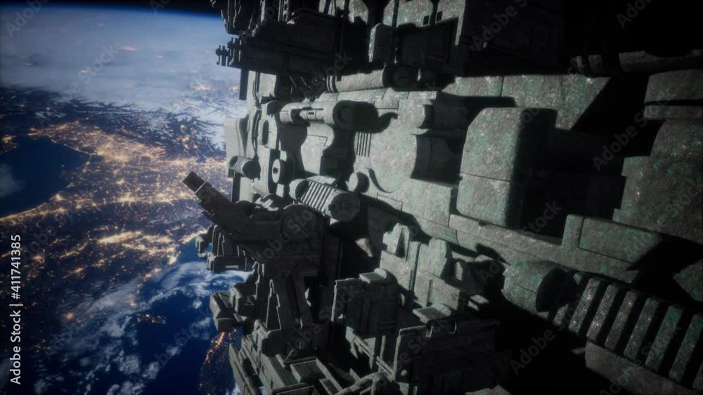 UFO Flying in the space. elements furnished by Nasa UFO Flying in the space. elements furnished by Nasa