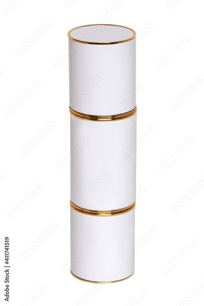 Cosmetics labels isolated. Close-up of an white bottle with liquid skin foundation isolated on a white background. Makeup concept of moisturiser and toner creme. Macro. Cosmetics labels isolated. Close-up of an white bottle with liquid skin foundation isolated on a white background. Makeup concept of moisturiser and toner creme. Macro.