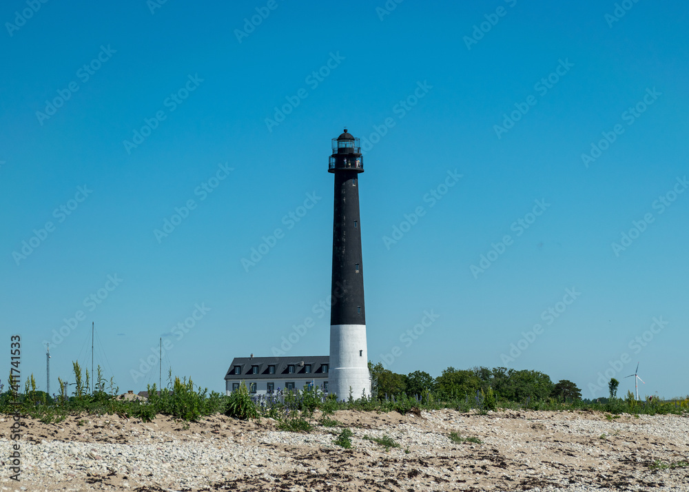 Sightseeing of Saaremaa island in sunny clear day . Sorve lighthouse, Saaremaa island, Estonia