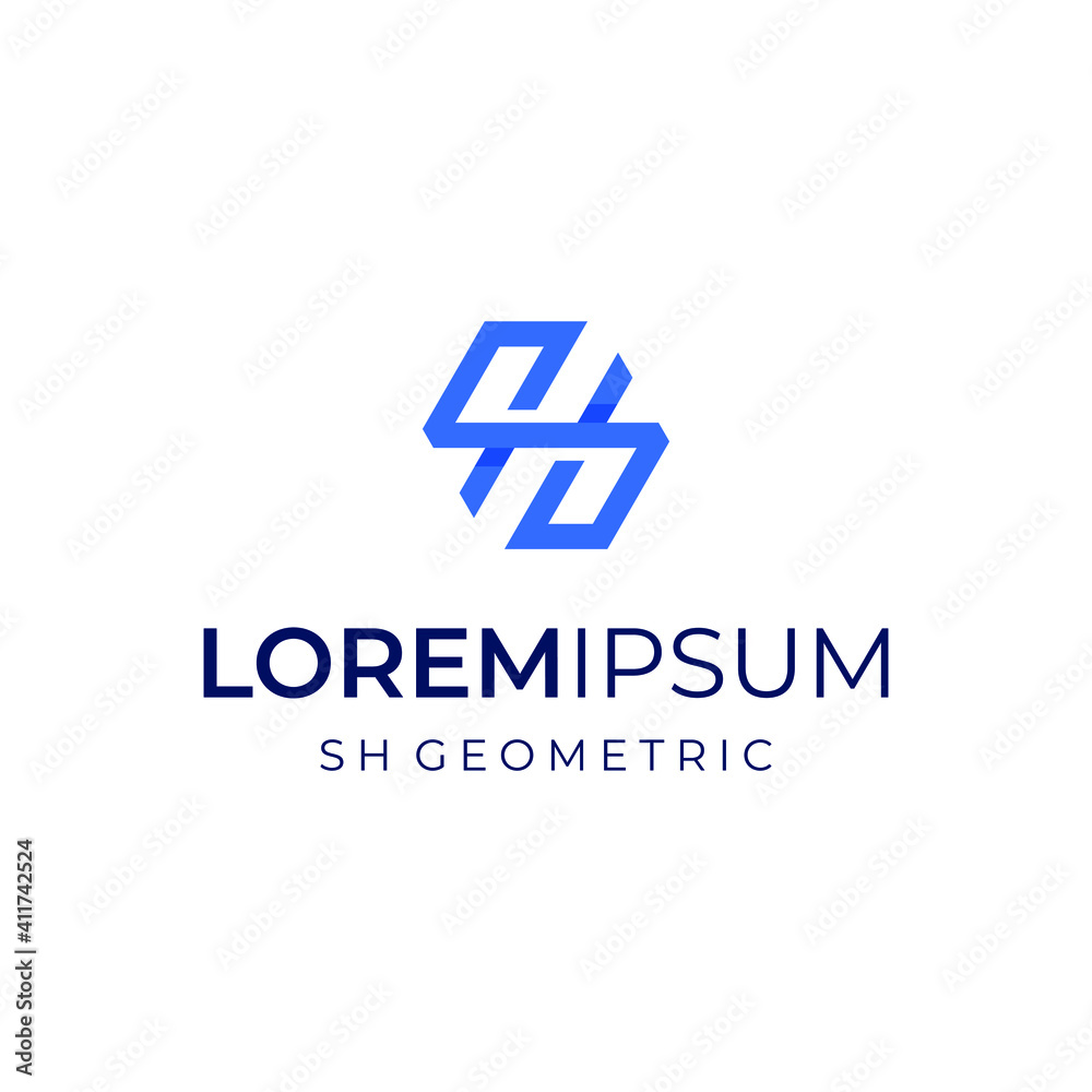 SH geometric logo vector modern simple combinations design concepts SH geometric logo vector modern simple combinations design concepts