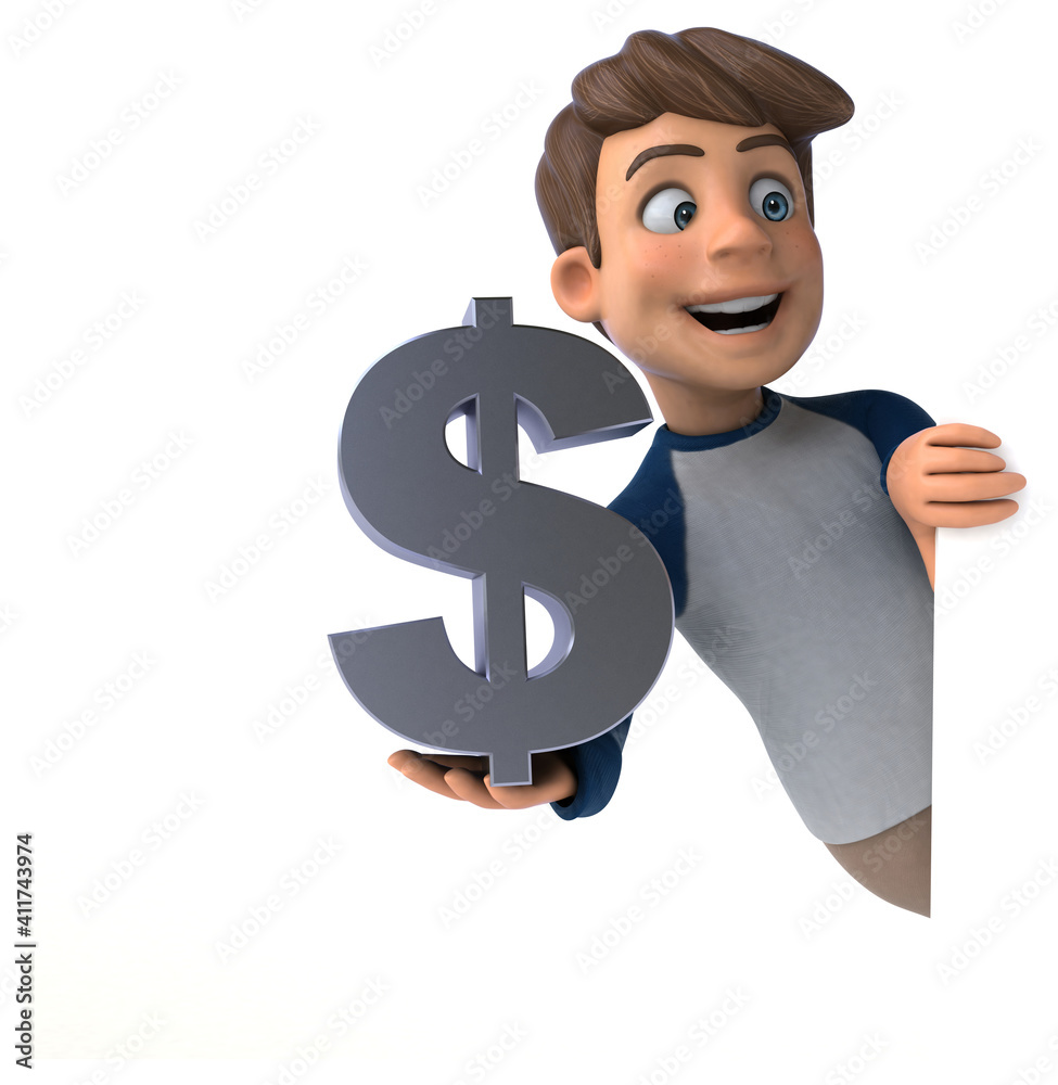3D cartoon character fun teenager 3D cartoon character fun teenager
