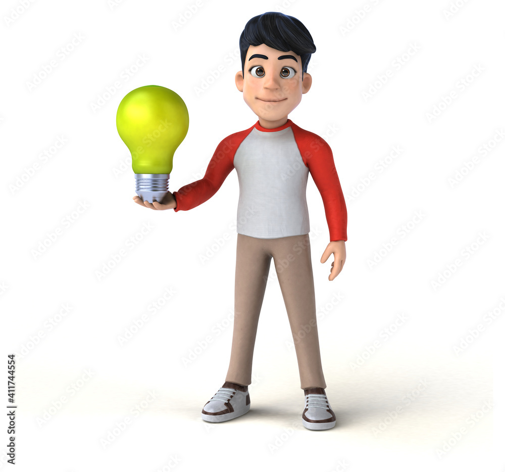 Fun 3D Asian teenager with a manga style Fun 3D Asian teenager with a manga style