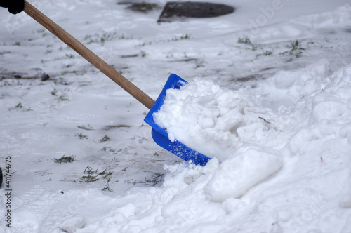 Schnee schieben im Winter