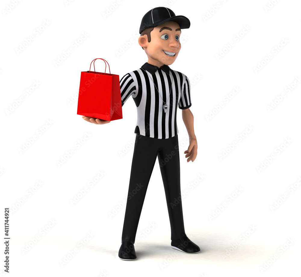 Fun 3D Illustration of an american Referee Fun 3D Illustration of an american Referee