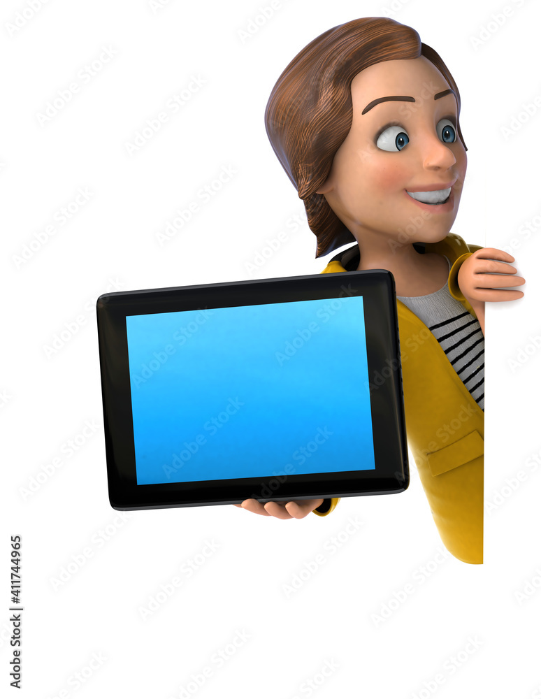 Fun 3D illustration of a cartoon teenage girl Fun 3D illustration of a cartoon teenage girl