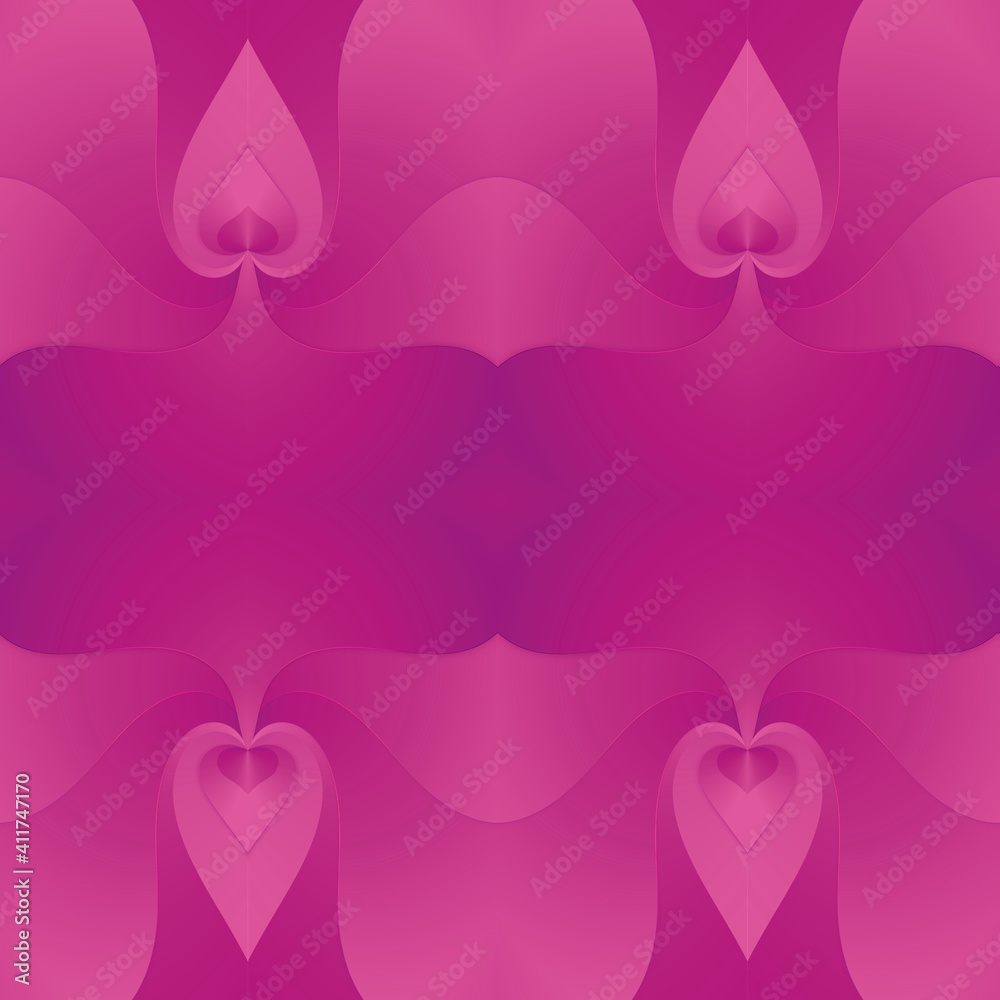 Futuristic pink gradient background with 3D symmetrical shapes effect, abstract background design concept