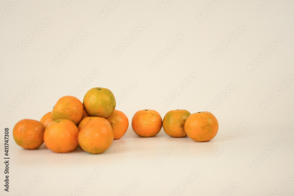 top view sweet orange on white table background top view sweet orange on white table background