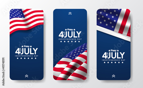 social media american flag illustration for america usa independence day 4th july