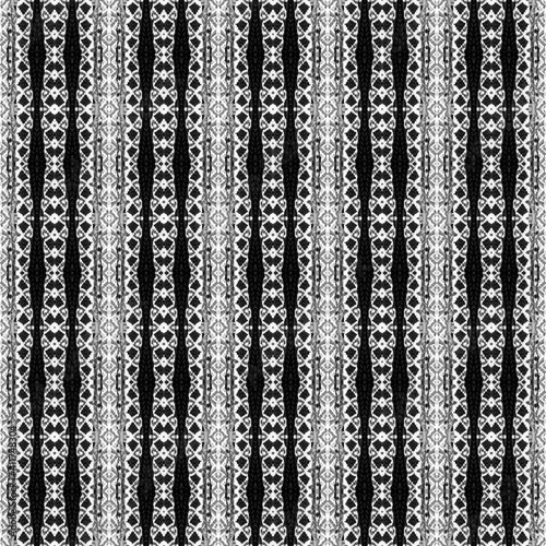Black and white seamless embroidery pattern Ikat ethnic ornament Geometric embroidery style Seamless striped pattern. Design for clothing,Batik,fabric Arabic,Scandinavian,Mexican,turkish pattern.