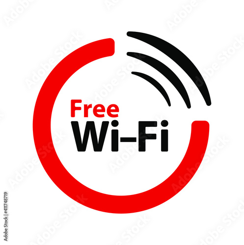 free wi fi sign on white background