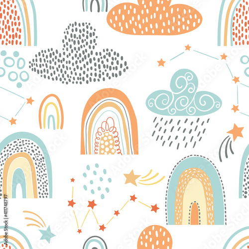 Wallpaper Mural Vector Space Background.  Seamless Pattern Torontodigital.ca