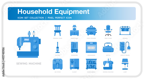 Household equipment icon set