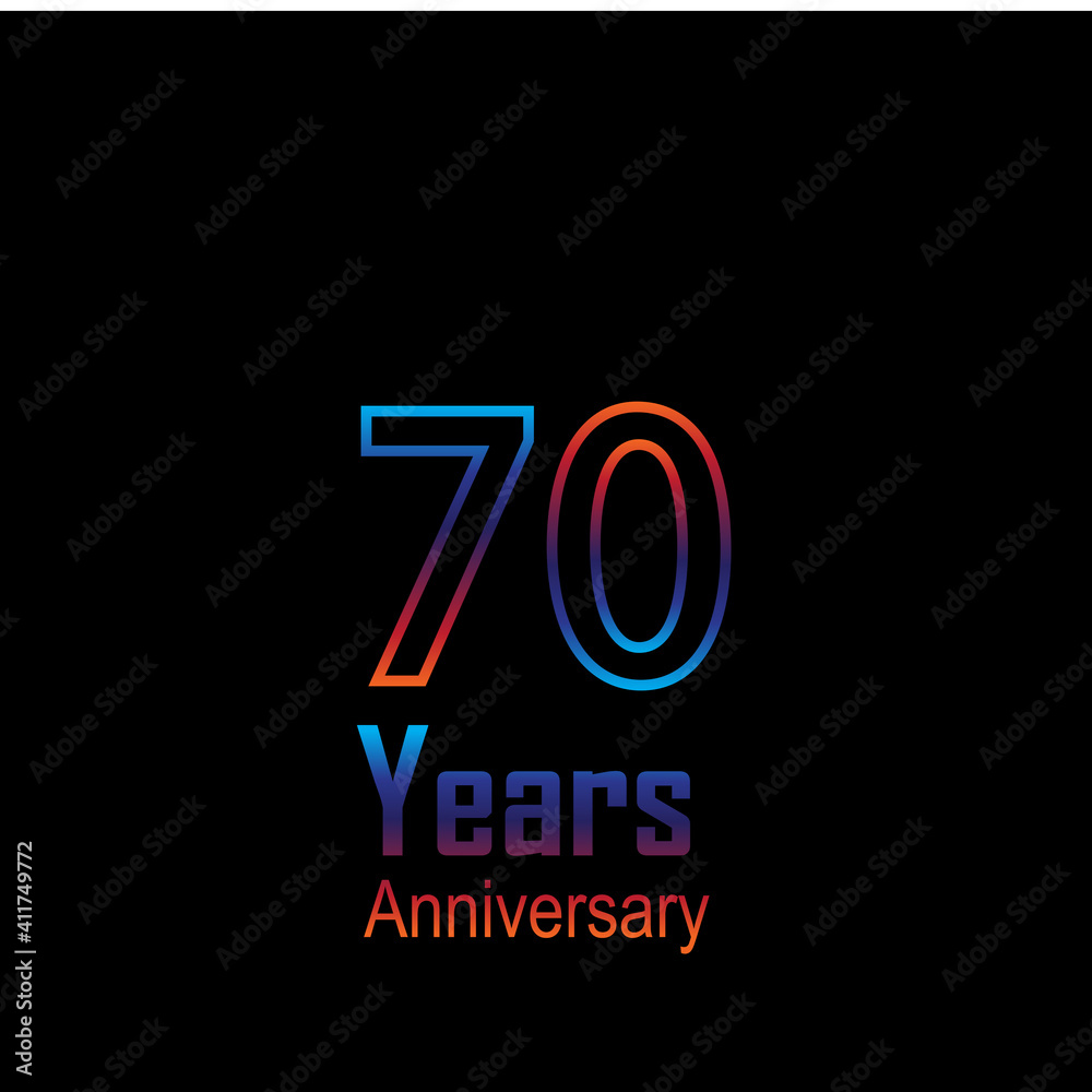 70 Year Anniversary Logo Vector Template Design Illustration 70 Year Anniversary Logo Vector Template Design Illustration